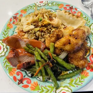 a plate of food on a table