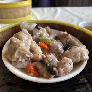 a bowl of food on a table