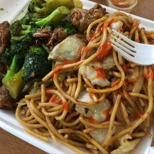 Brocoli beef and chowmein