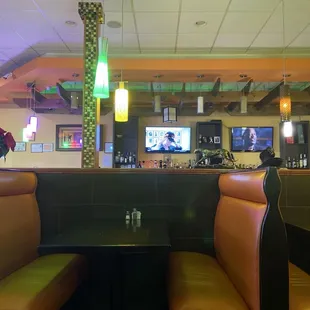 View from our booth overlooking the bar.