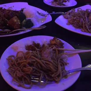 Chicken lo mein and orange chicken. Not bad for a quick fix!