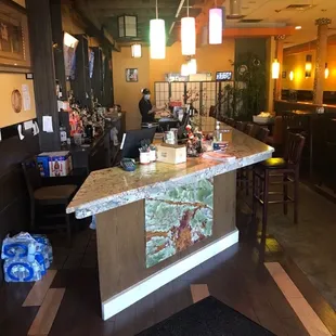 Sushi bar and take out register