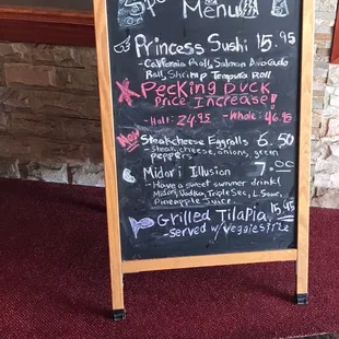 Specials at front vestibule