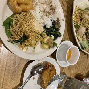 a variety of asian food on a table