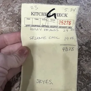 This is the receipt for those two nasty dishes.