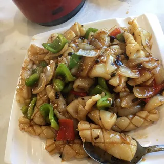 Squid with Black Bean Sauce