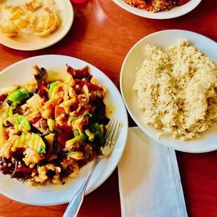 hot garlic Szechuan with brown rice