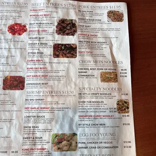 menu