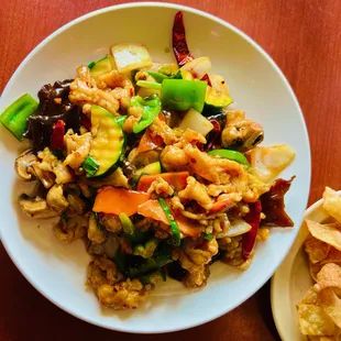 hot garlic Szechuan chicken