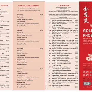 Official Golden phoenix Menu(05/22