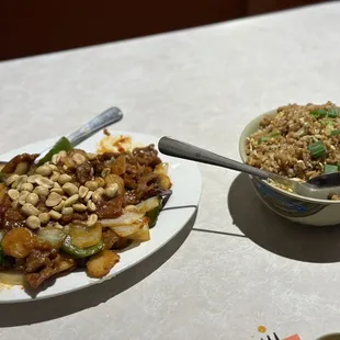 106. Kung Pao Beef &amp; freshly made Fried Rice