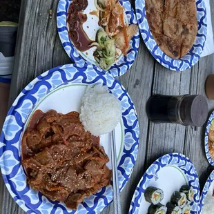 Bulgogi, Kim bap, kimchi pancake