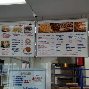 Menu as of March 2019