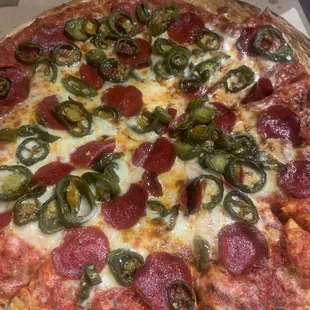 Pepperoni/ jalepeno pizza