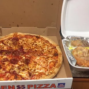 Pizza 5$ breadsticks 1$ very good