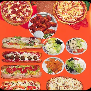 a variety of food items