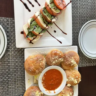 Caprise and garlic knots....