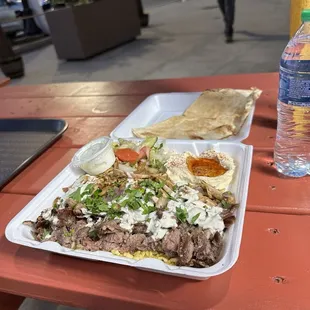 Combo beef and chicken plate