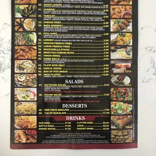 menu