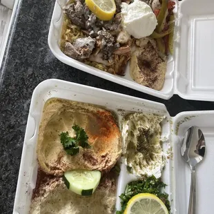 32. Tabouleh 33. Baba Ghanouj 30. Labneh 44. Garlic sauce 18.COMBO plate 46. Meza Platter