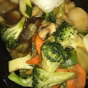 Hibachi vegetables pricey for burnt