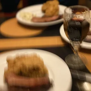 a blurry image of a plate of food