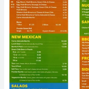 the menu