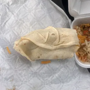 Bean and cheese burrito