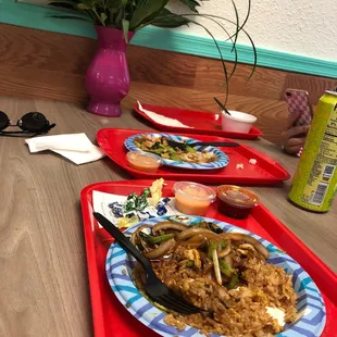 Mongolian Beef, Salmon Bento Box