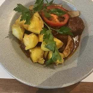 a plate of food on a table