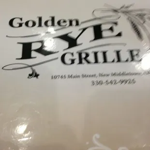 a closeup of the menu