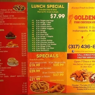 Golden&apos;s, Menu, page 1. Dec 2018.