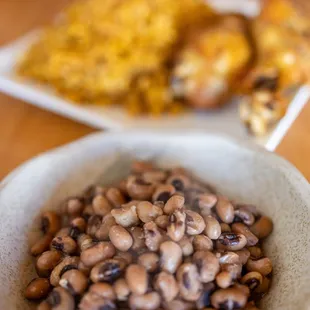 Plain Beans comes w/ Jollof Rice