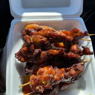 Chicken skewers. Yummy