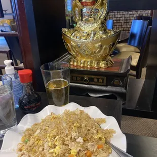Chicken fried rice $13.95 / Tsingtao