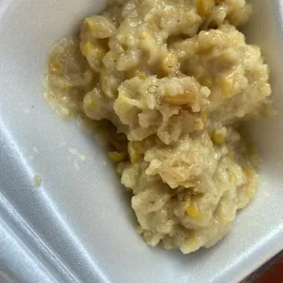 Hair in the corn pudding. Ugh