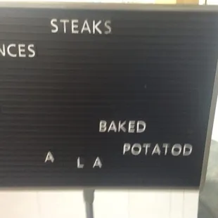 a menu for a restaurant