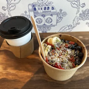 Hella Well Acai Bowl, which comes with your choice of almond, sunflower, or peanut butter. Tasty.
