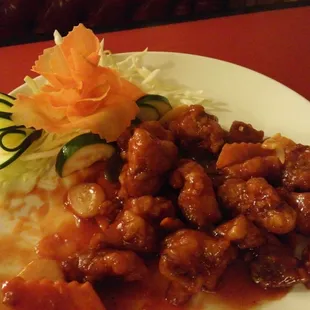 Crispy thai hing chicken.