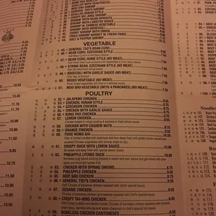 sushi and sashimi, menu