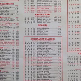 menu