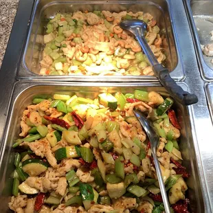 spicy chicken and cashew chicken