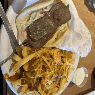 The gyro pita &amp; decided to try the chili cheese fries again