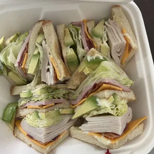 Turkey, bacon, avocado club sandwich