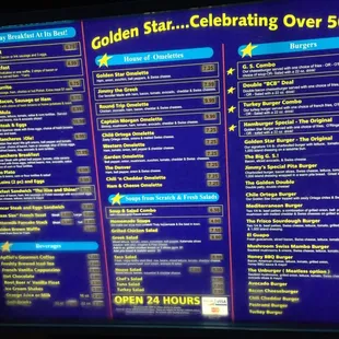 Drive thru menu (left side)