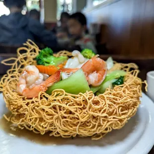 seafood crispy noodles $17
