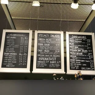 menus and prices