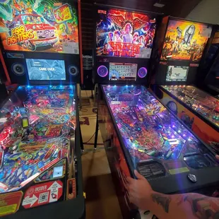 Pinball machines (free play at event)