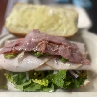 Bacon, turkey sandwich