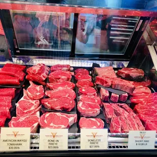 a display of raw beef